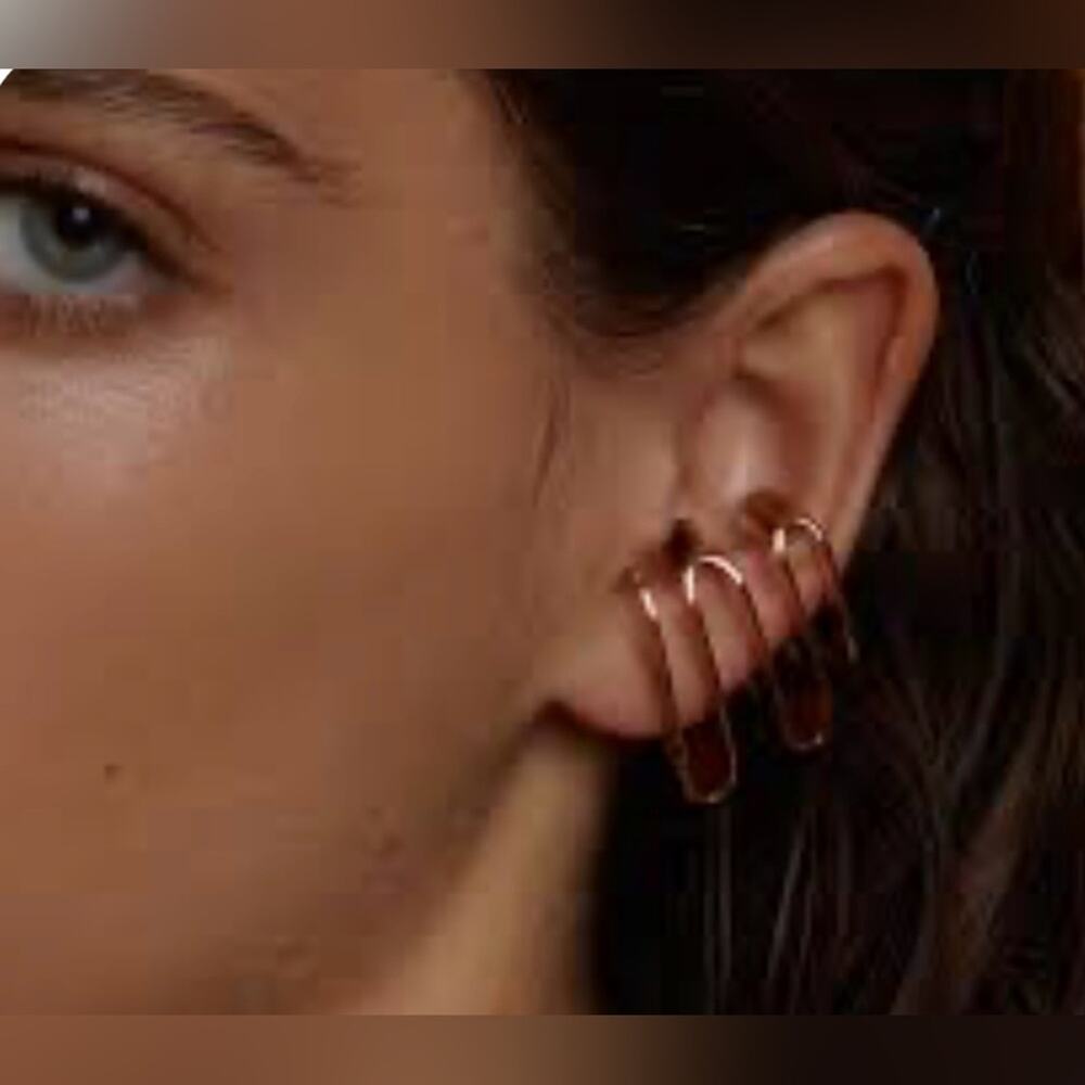 Lady Grey women’s wave 14k gold plated bronze earrings
